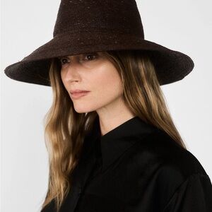 Janessa Leone Colette Dark Brown Wide-Brim Hat